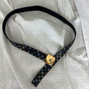 Black multicolor vintage Louis Vuitton belt